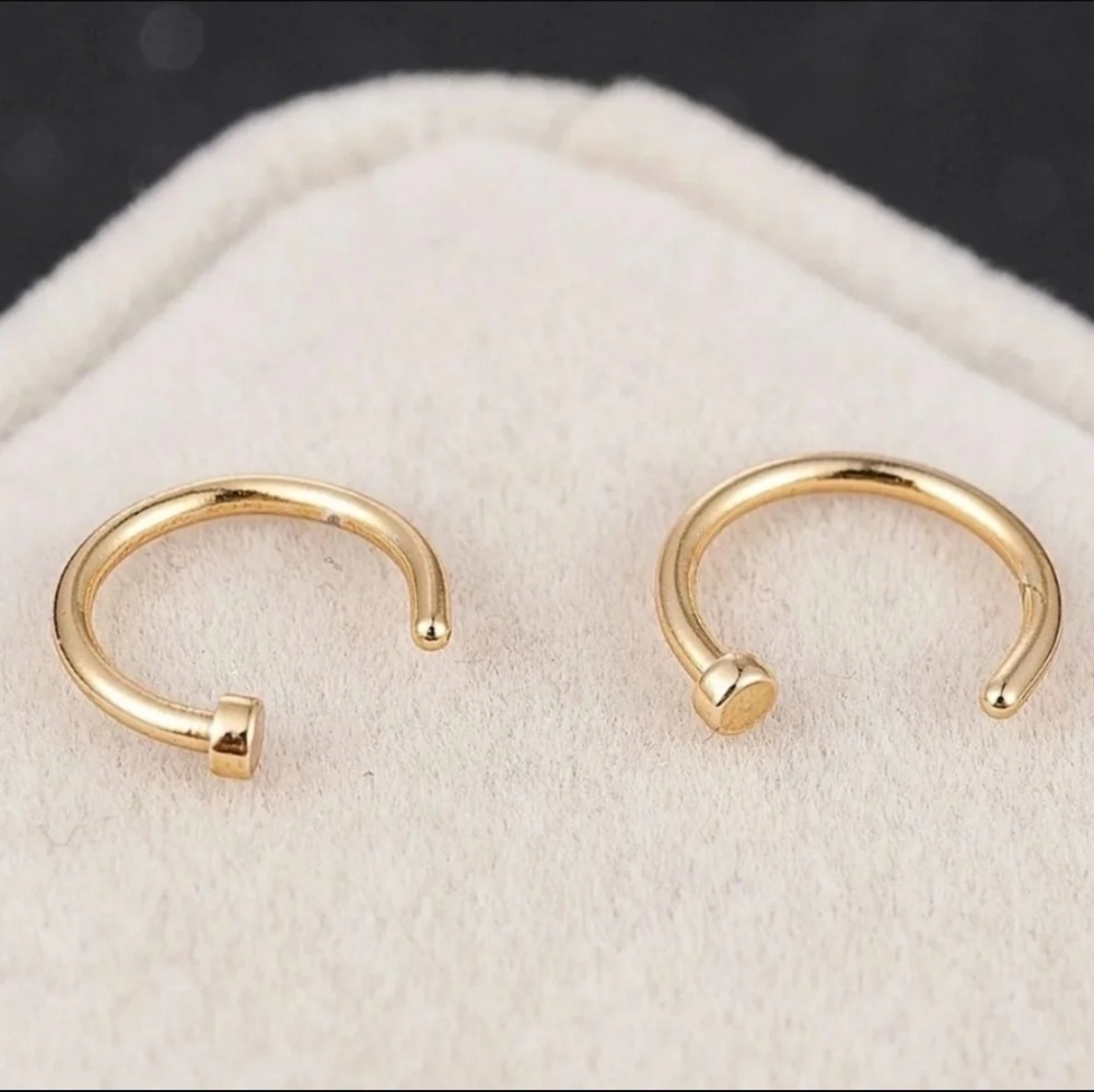 Dainty Small Tiny Open Huggie Hoop Earrings